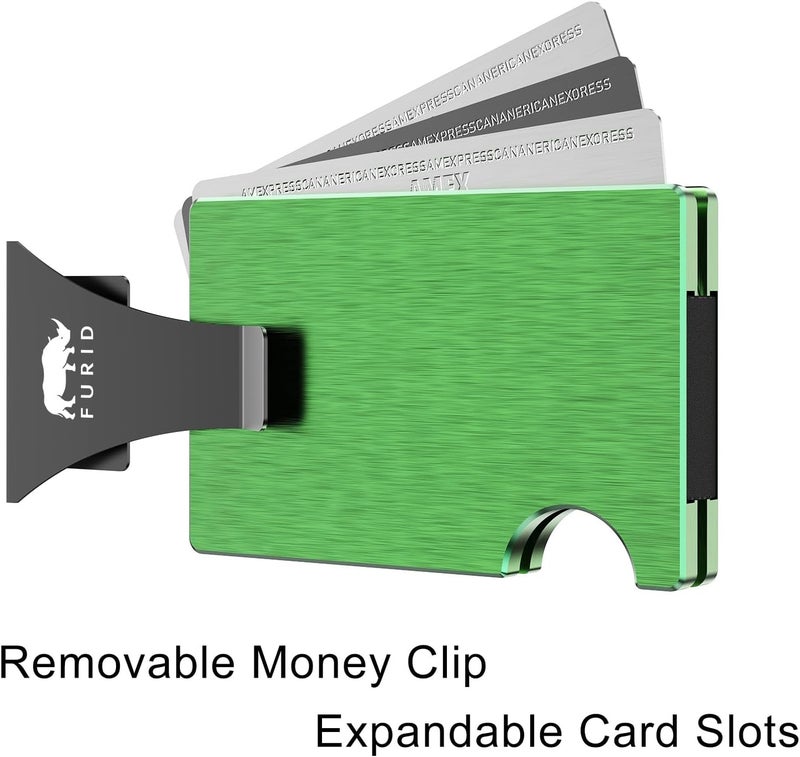 furid Minimalist Card Wallet for Men Slim: Rfid Metal Wallet with Money Clip Credit Card Holder - Gift for Man Husband at Brithday Stocking Stuffers - Image 3